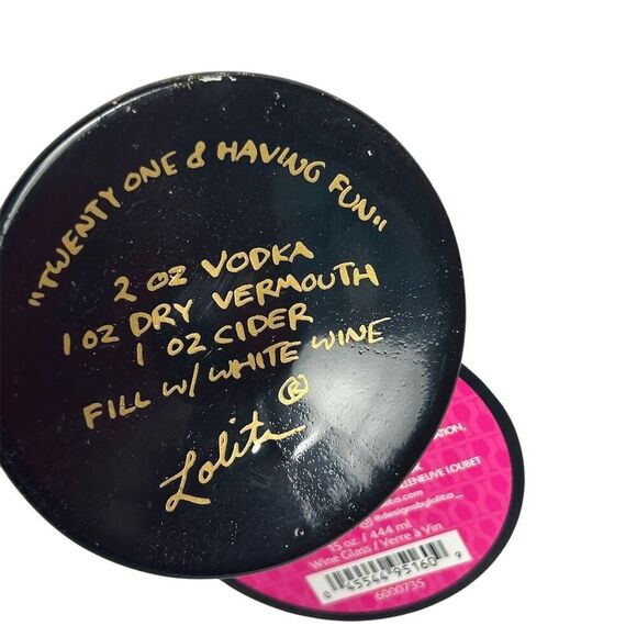 Lolita "21 & Having Fun" Hand-Painted Wine Glass 15 oz Birthday Gift - Picture 9 of 13